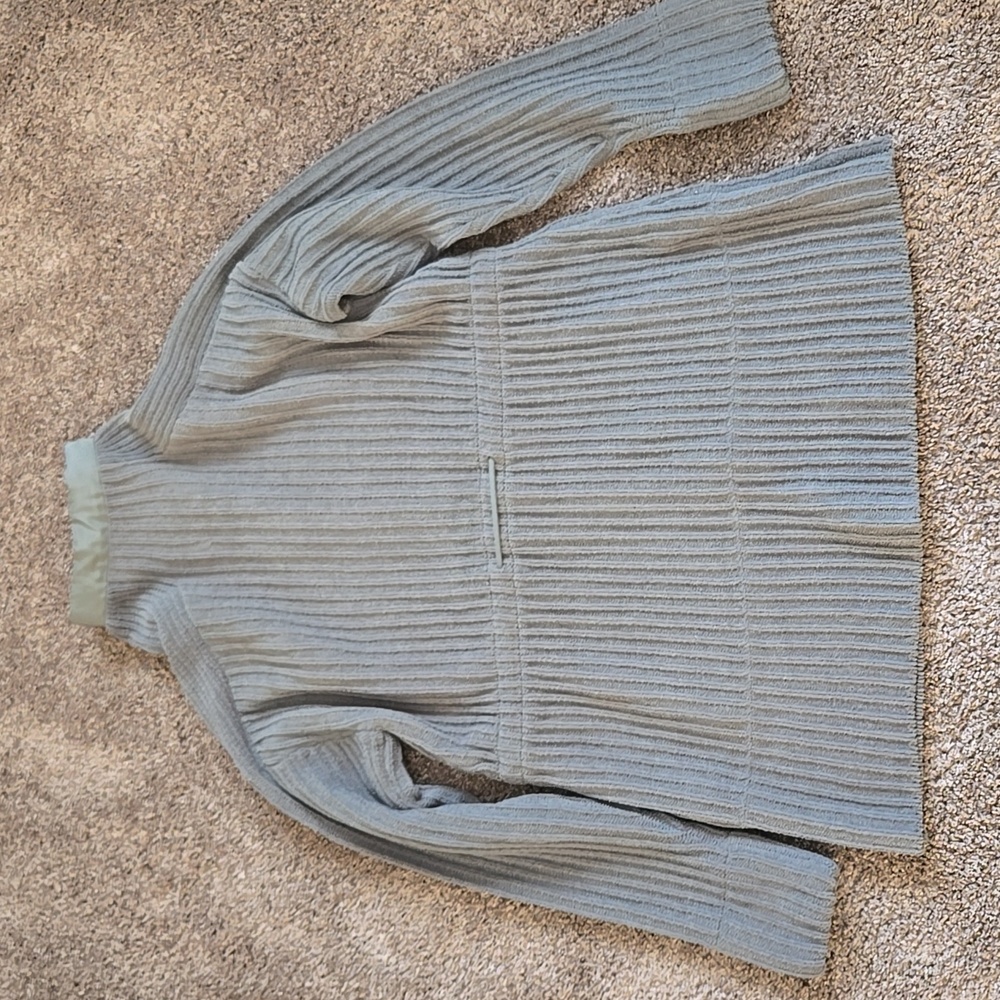 FLX Gray Green Chenille Sweater Coat Jacket M - Picture 3 of 6